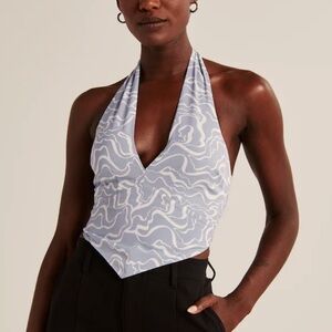 Abercrombie Blue Geometric Print Halter Top